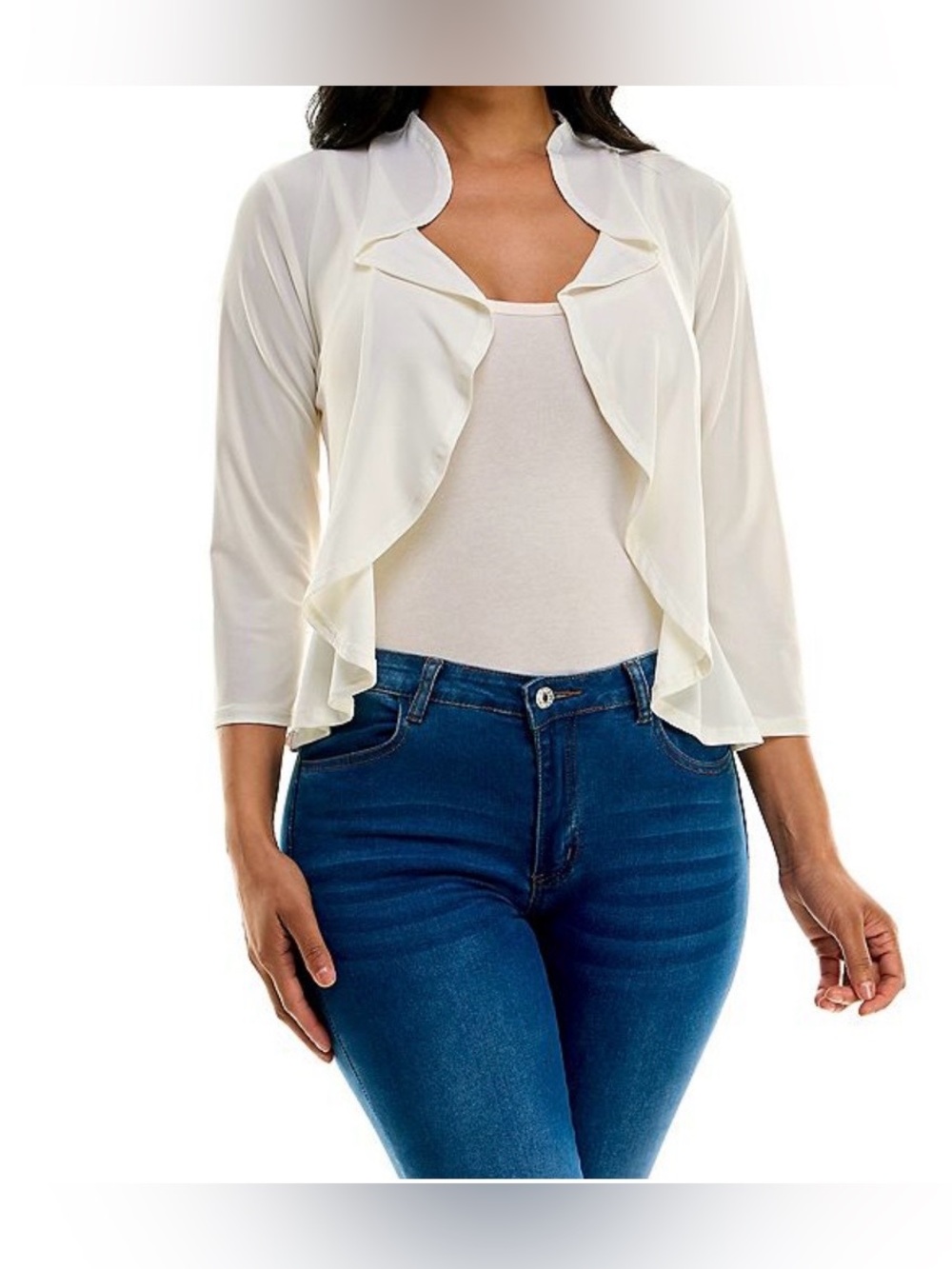Nina Leonard Ruffle Front Cropped Cardigans Bundle - Picture 2 of 12